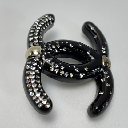Chanel Coco Mark Brooch D23s Black Pin Type