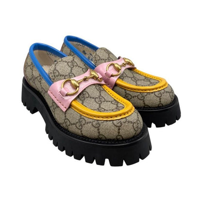 Gucci Loafer GG Supreme Bee Embroidery 727170 34 Size Flower Multicolor Beige
