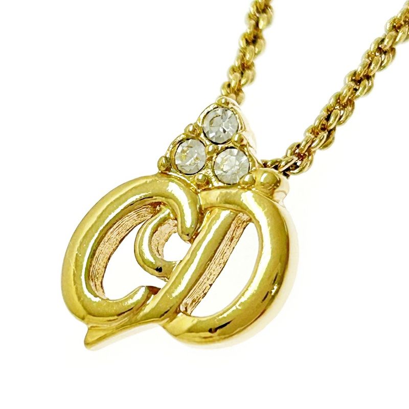 Christian Dior GP Rhinestone CD Logo Necklace Women 306275 Necklace