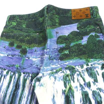  Louis Vuitton 22SS 1a9stj Amen Break Landscape Graphic Denim Pants Multi 32