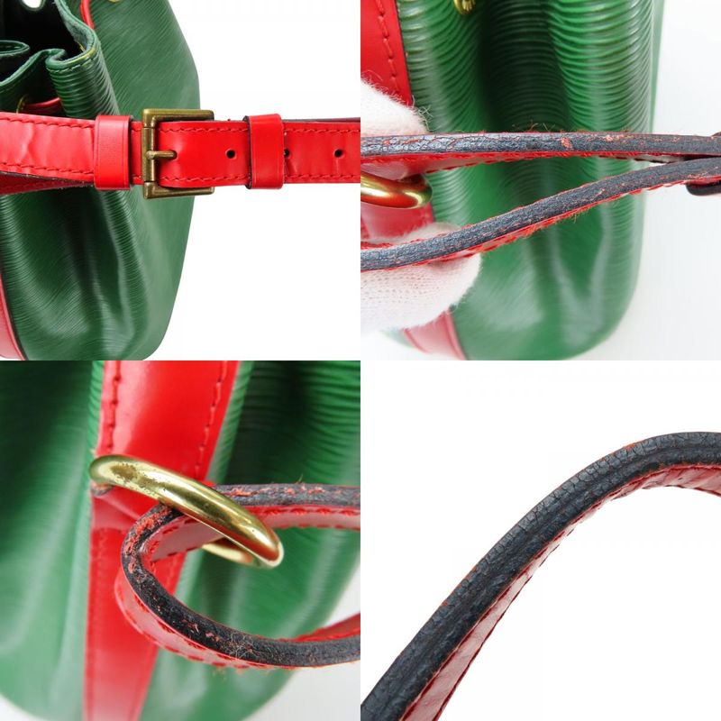 Louis Vuitton Shoulder Bag Petite Noe M44147 Epi Leather Green Red Gold