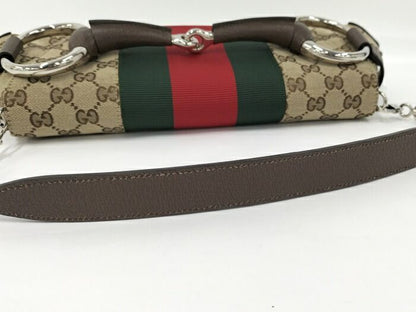 Gucci Shoulder Bag GG Canvas Horsebit Canvas Brown 764255