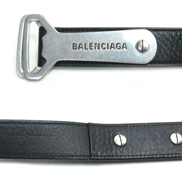 Balenciaga Bottle Opener Dring Belt Black 7416132 Men's Preowned