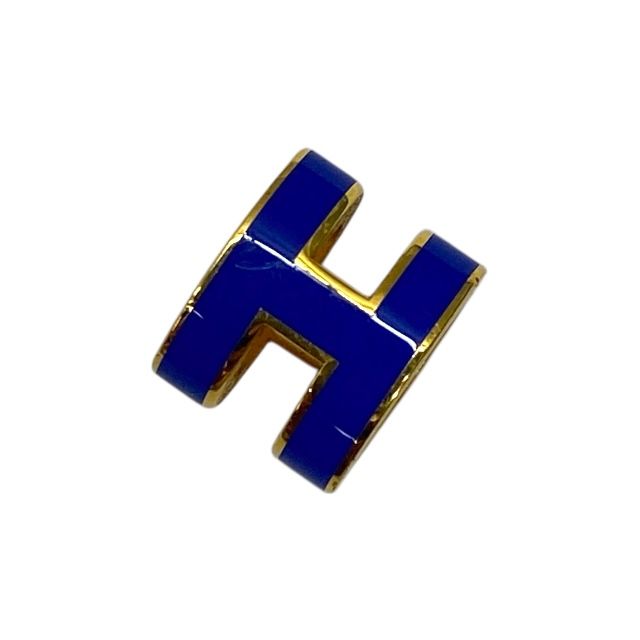 Hermes Mini Pop Ash H Necklace Pendant Top Charm H Logo Gold Blue Hermes Ladies