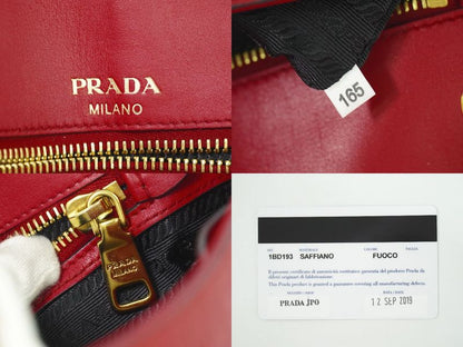 Authentic Prada Chain Shoulder Bag Pochette Leather Red 1bd193 Bag Pre-owned