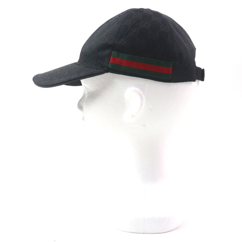 Gucci 200035 Webline Sherry Line Polyester Cotton GG Canvas Leather Use Cap