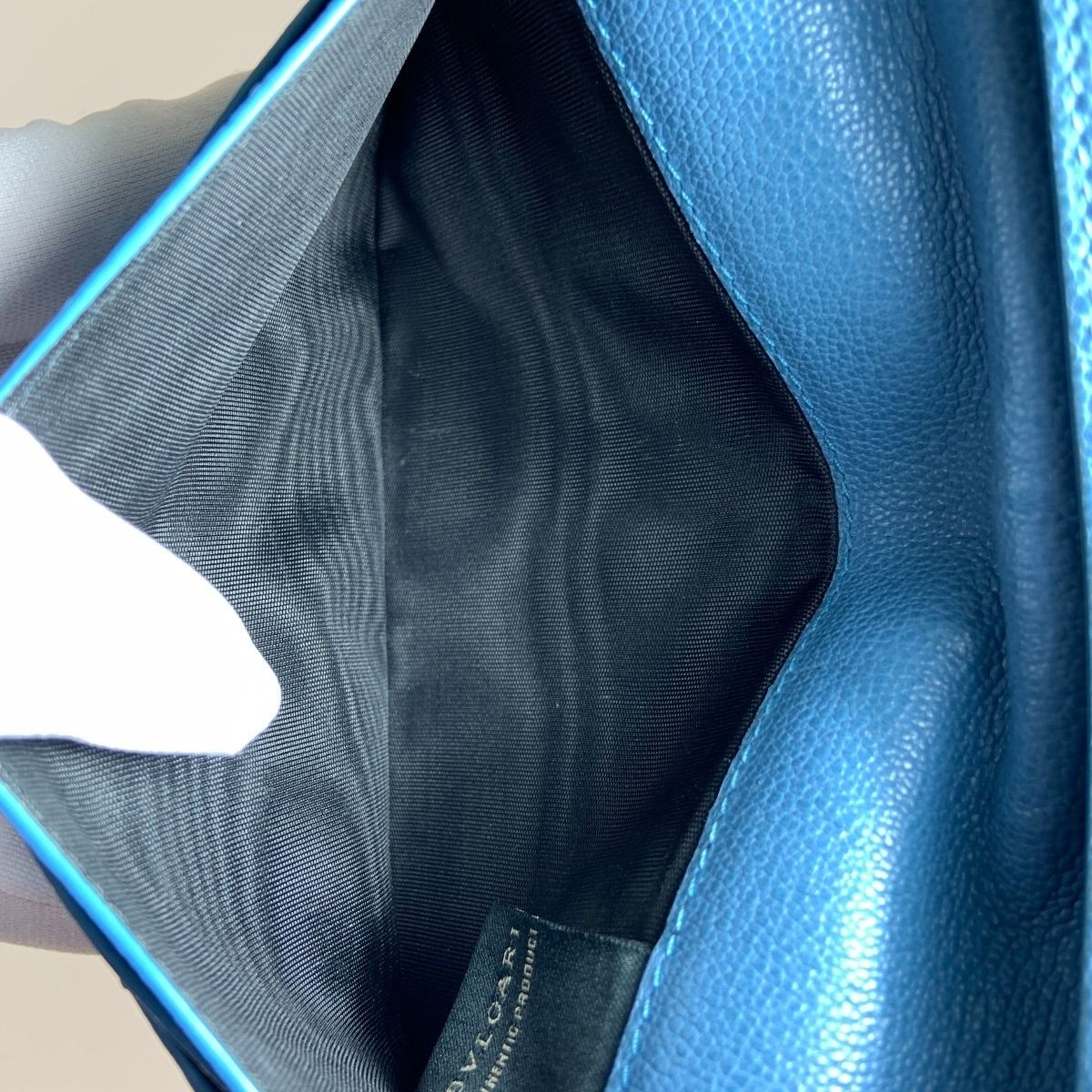 Bvlgari Leather Bifold Wallet Blue