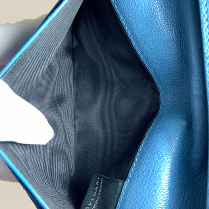 Bvlgari Leather Bifold Wallet Blue