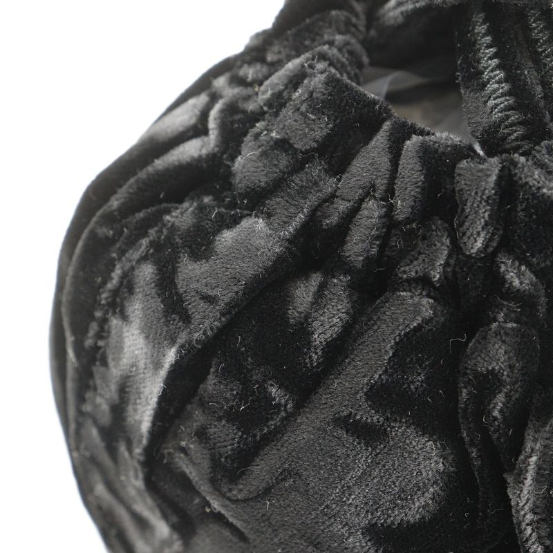 Prada Drawstring Black Velour B8004 Velour NERO Black Women's Pouch