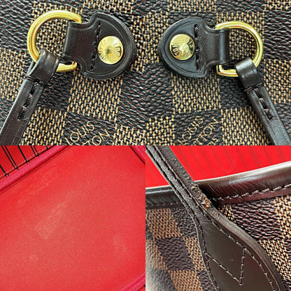Louis Vuitton Damier Neverfull N41358 Ebene Tote Bag Women's Gold Hardware
