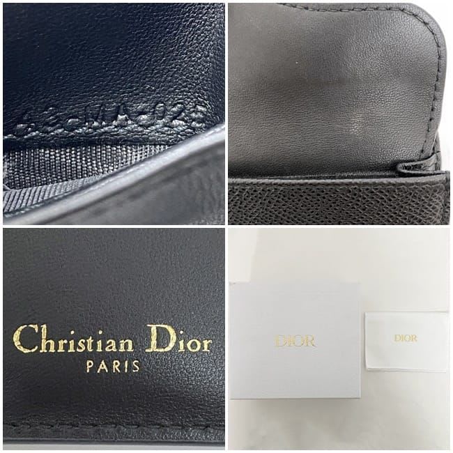 Christian Dior Trifold Wallet Black Saddle