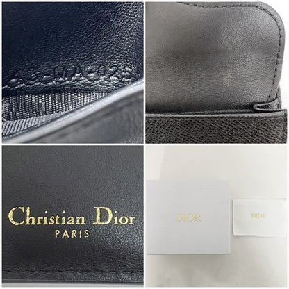 Christian Dior Trifold Wallet Black Saddle