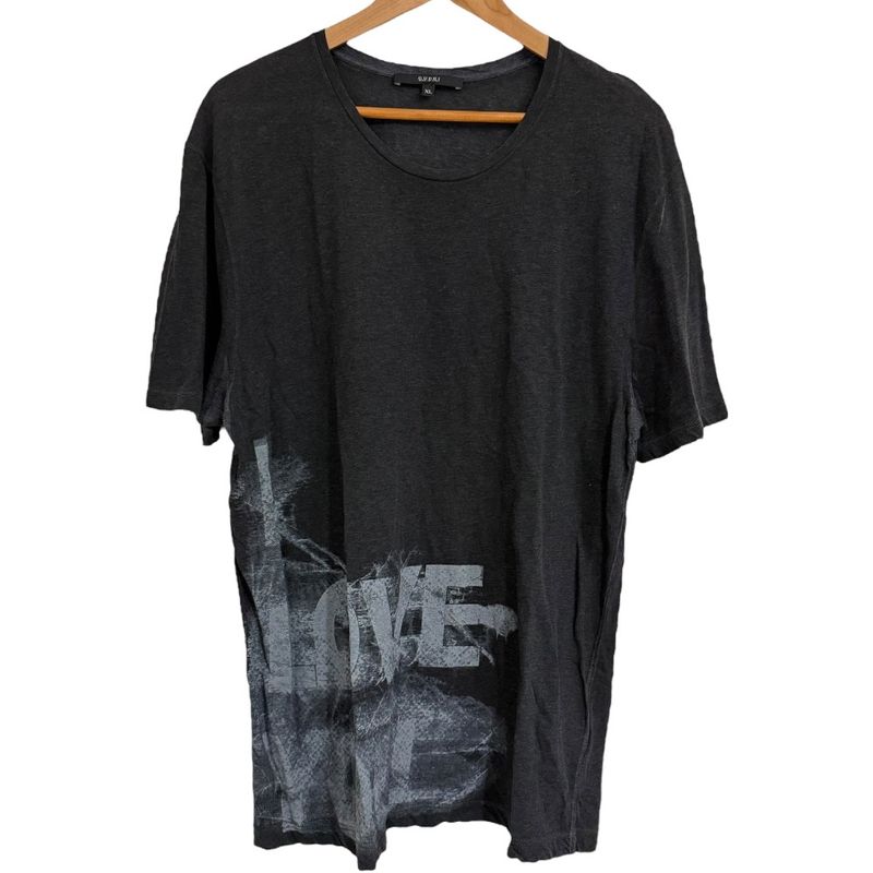 Gucci I Love You Short Sleeve T-Shirt Size XL Charcoal Gray Men's Used