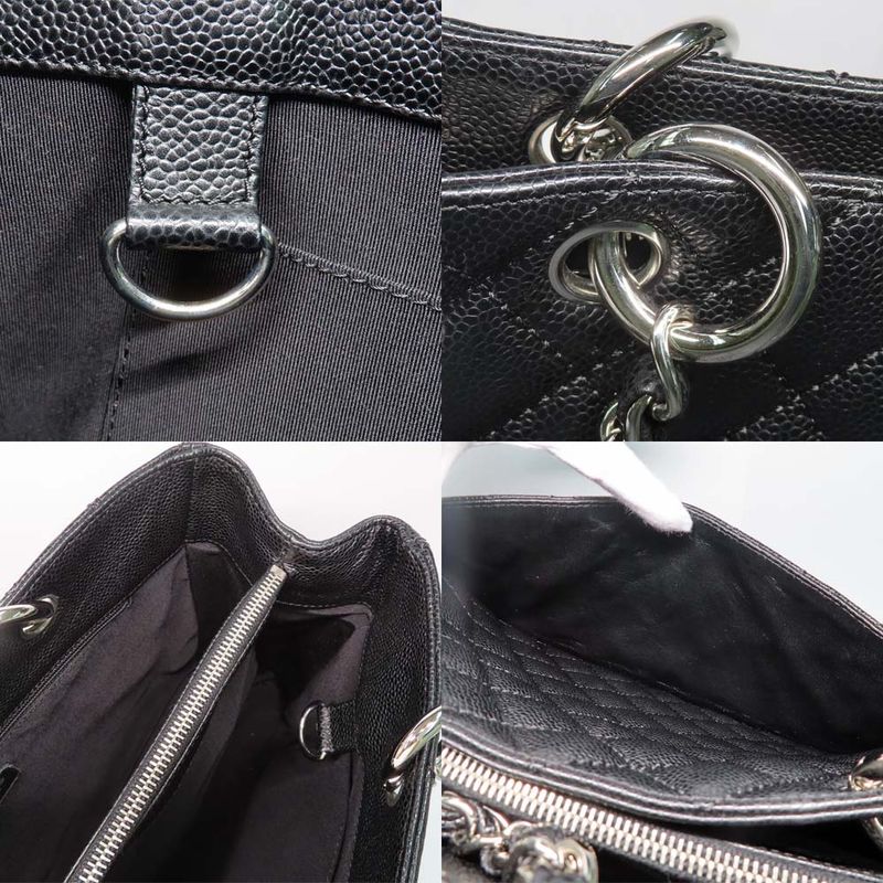 Chanel GST Tote A50995 Shoulder Bag Black Caviar Skin Svhardware 11th