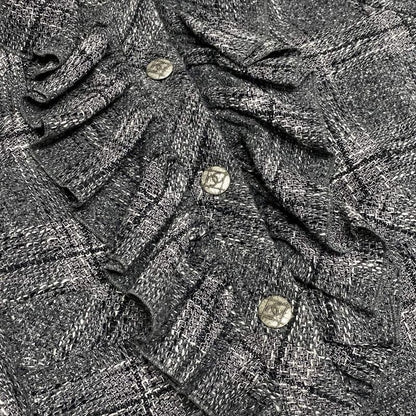Chanel Jacket Size 40 M Women - P60828 Gray X Black X White Long Sleeve / Tweed