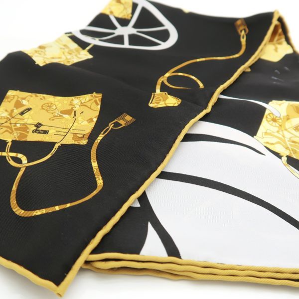 Hermes Kelly En Caleche 70 Kelly's Carriage Black X Yellow Silk With Box Hermes