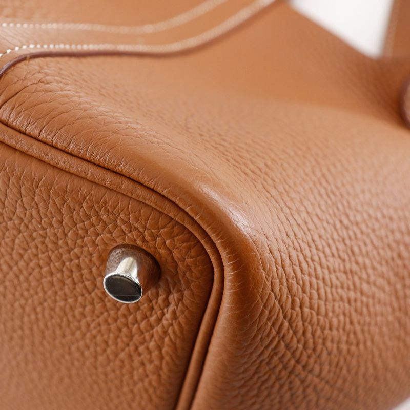 Hermes Picotin Lock 18 PM Taurillon Clemence Gold Brown/silver Hardware Z