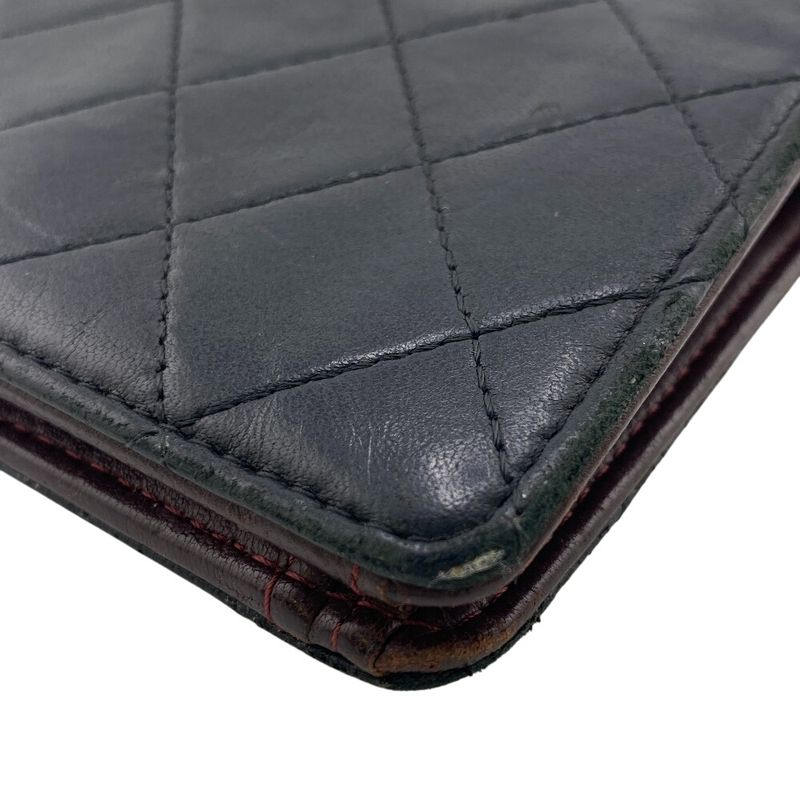Chanel Matelasse Long Wallet Long Wallet Branded Card Holder Coin Purse Black