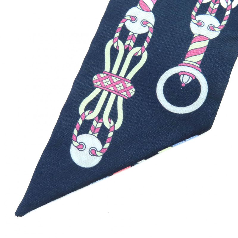 Hermes 063853s Harnais En Rosace Harness Rose Window 100% Silk Marine/rose/jaun