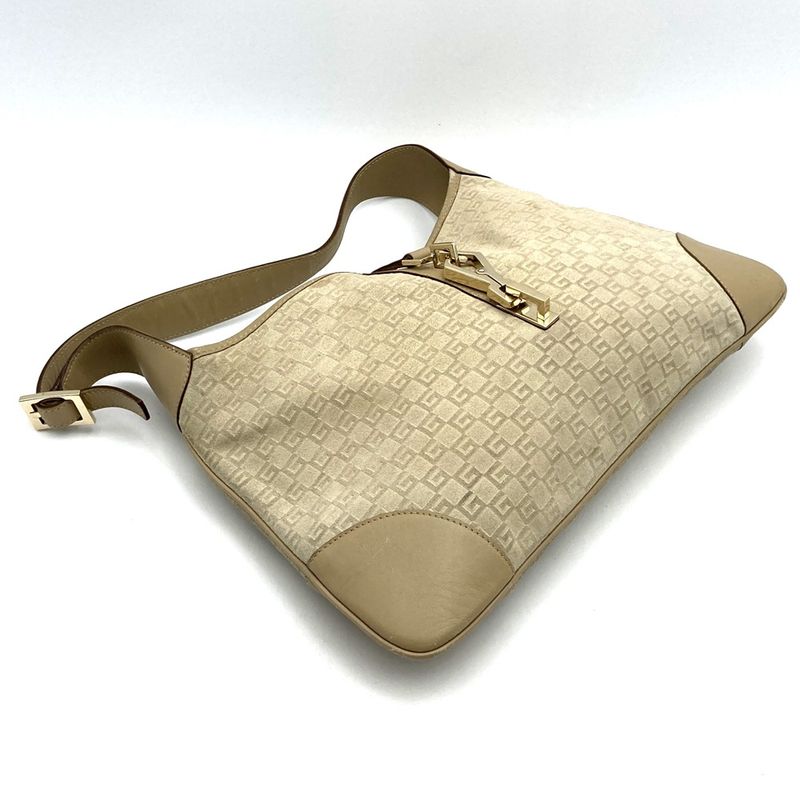 Gucci 001 4057 Shoulder Bag GG Suede Beige One Shoulder Women Men Fashion