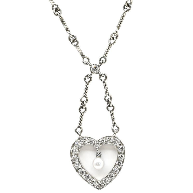 Tiffany & Co Tiffany & Co Necklace Sentimental Heart Diamond Pendant Pt950