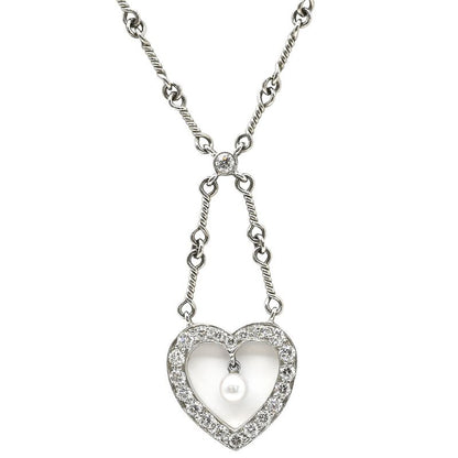 Tiffany & Co Tiffany & Co Necklace Sentimental Heart Diamond Pendant Pt950