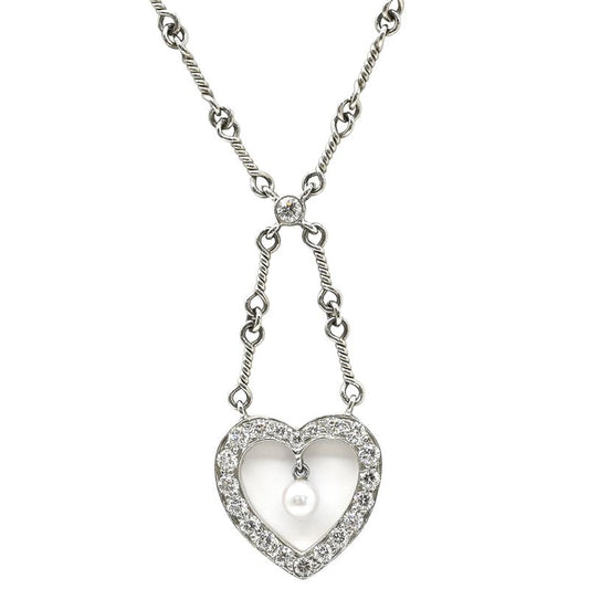 Tiffany & Co Tiffany & Co Necklace Sentimental Heart Diamond Pendant Pt950