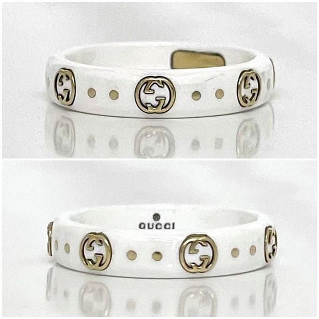 Gucci Icon Ring F22977 White Yellow Gold