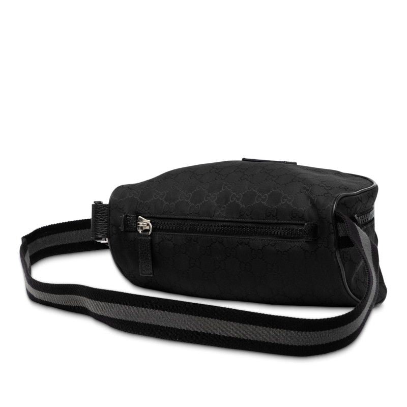 Gucci GG Nylon Belt Bag Waist Bag 509643 Black Nylon Leather Men's Gucci