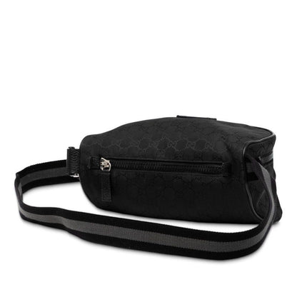 Gucci GG Nylon Belt Bag Waist Bag 509643 Black Nylon Leather Men's Gucci