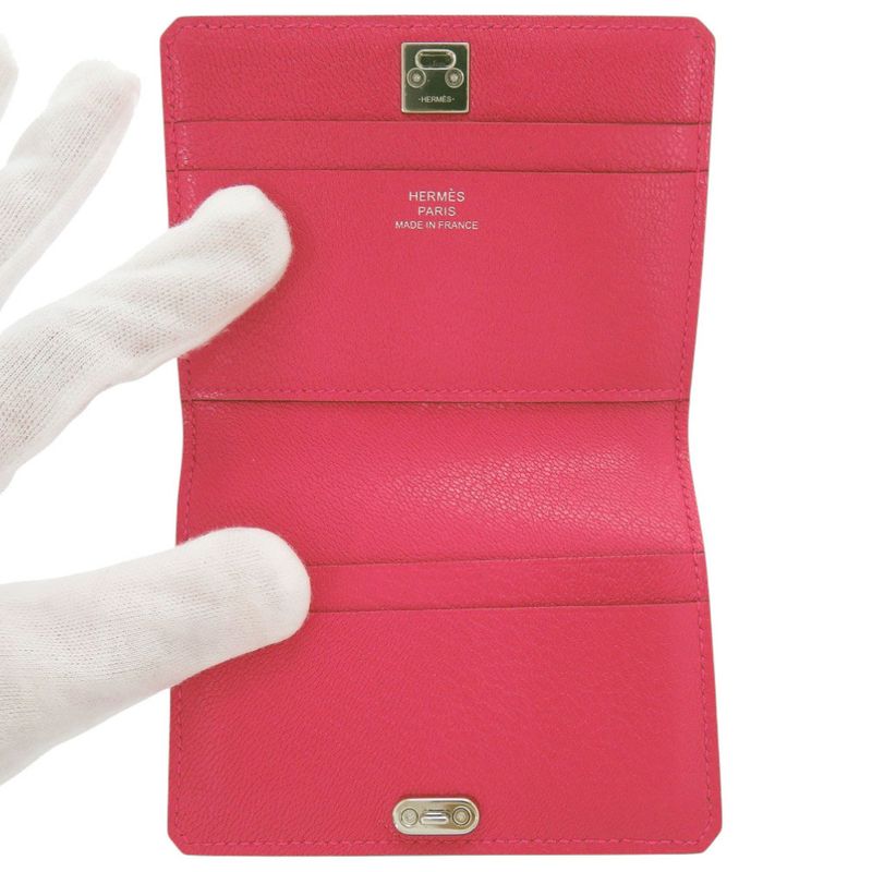 Hermes Medor Chevre Chamkila Rose Extreme Card Holder