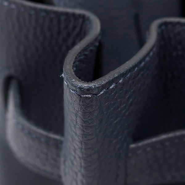 Hermes Handbag Birkin 35 Togo Blue Nuit Silver Hardware Navy Blue C Engraved