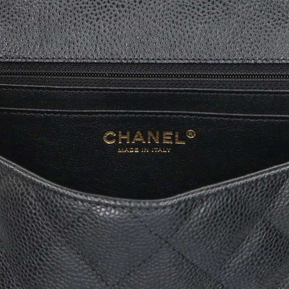 Chanel Deca Matelasse 30 Caviar Skin Single Flap Chain Shoulder Bag Women 30