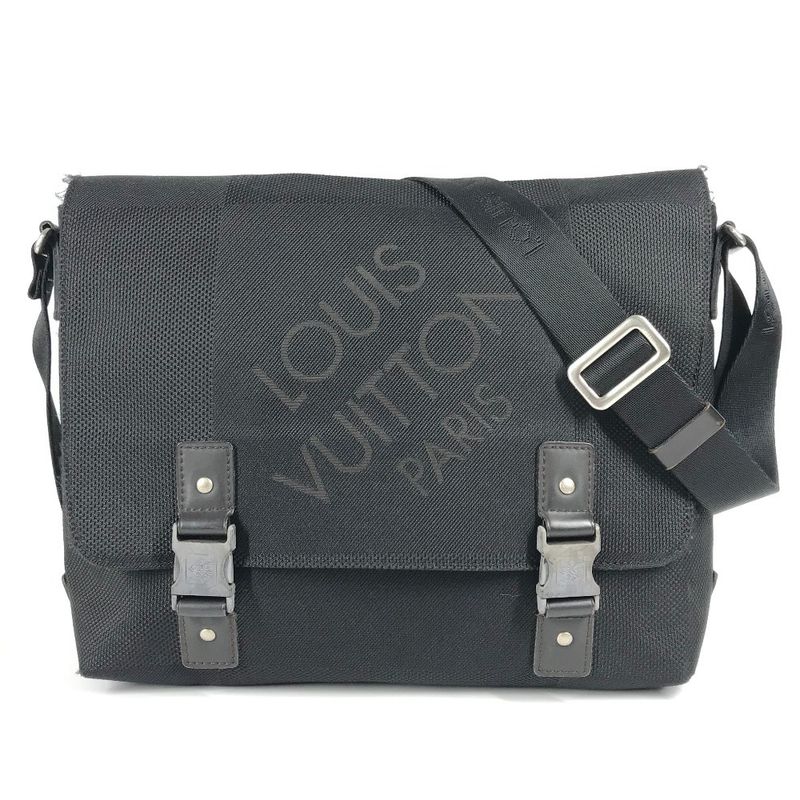 Louis Vuitton Shoulder Bag Roux M93079 Damier Geant Canvas Black