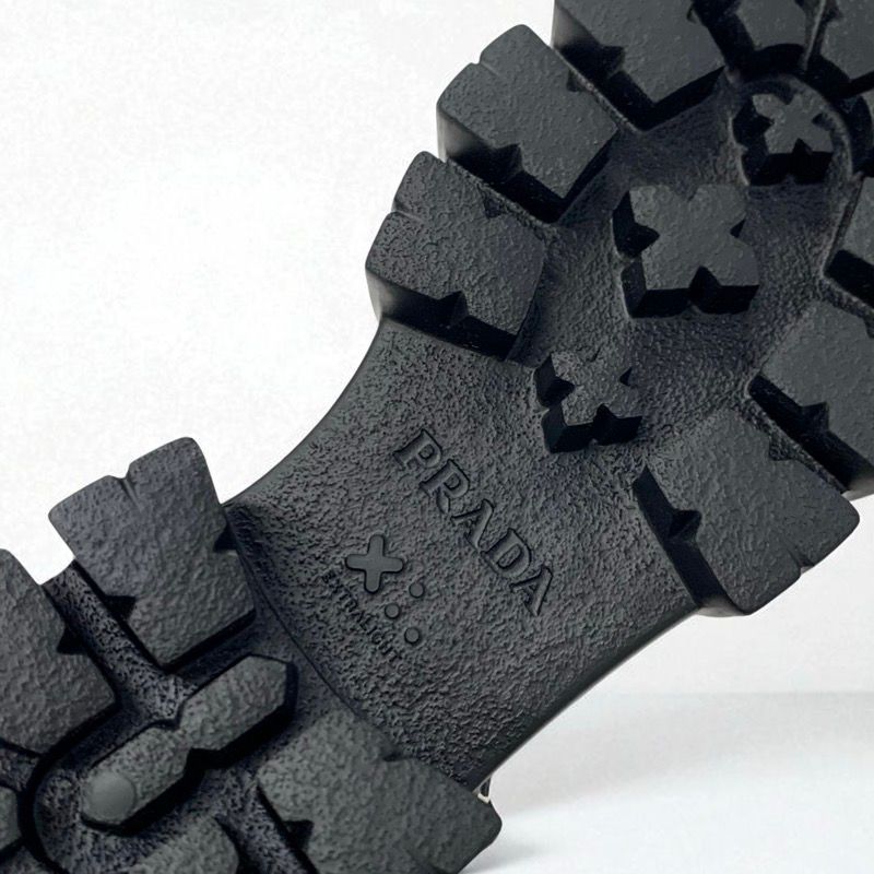 Prada Monolith Sandals Shoes Leather Black Logo Platform Strap