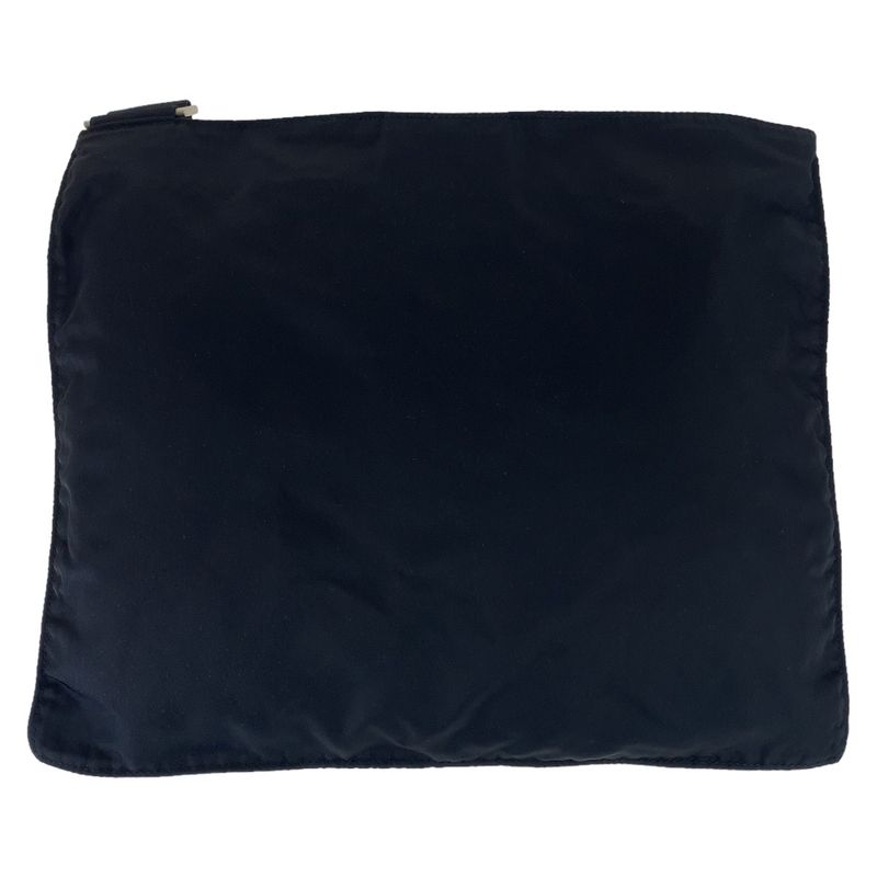 Prada Tessuto Triangle Logo Plate Black Silver Hardware Nylon Crossbody