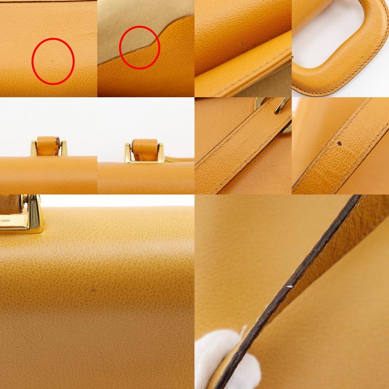 Gucci Old Gucci 1529593678 Calf Yellow Men's Business Bag