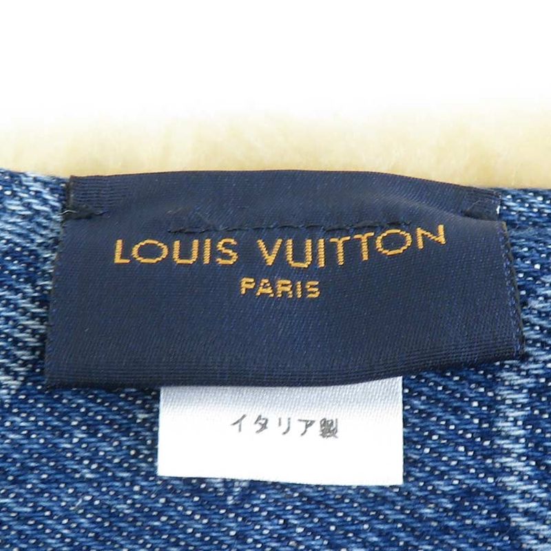 Louis Vuitton Scarf Echarpe Shearling Denim M77144