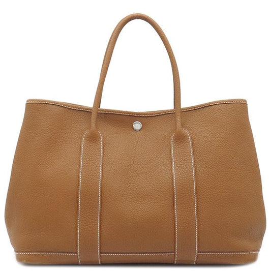 Hermes Tote Bag Garden Party PM Negonda Gold Silver Hardware Brown Sold Goods