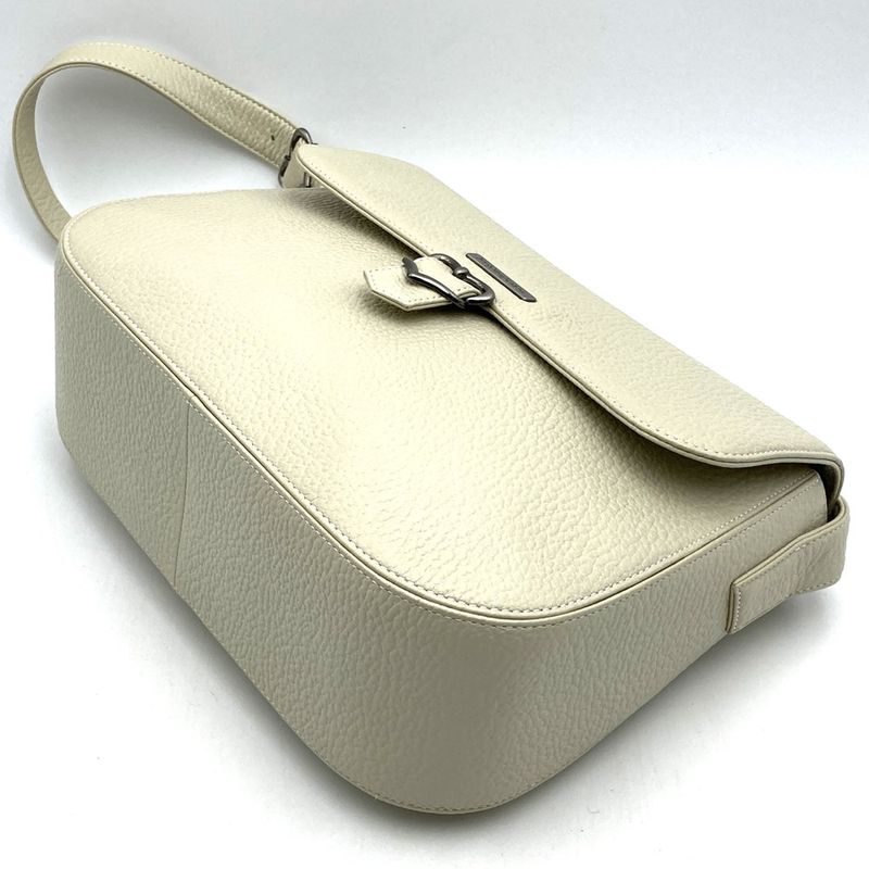 Saint Laurent Shoulder Bag White Leather Ladies Vintage Men Fashion