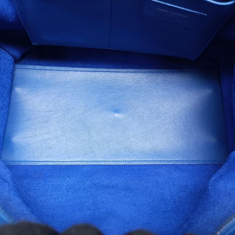 Yves Saint Laurentyves Saint Laurent Baby Cabas Su Blue Leather 394461 Gnr394461