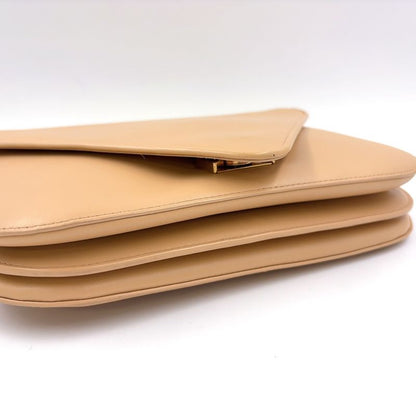 Bottega Veneta Mount Envelope 2WAY Chain Shoulder Leather Beige Handbag Gold