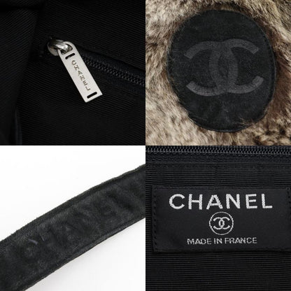 Chanel Coco Mark Tote Bag Rabbit Fur Brown Ladies Handbag