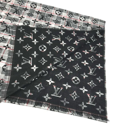 Louis Vuitton Shawl Etoile Check With Louis M76051 Wool Black