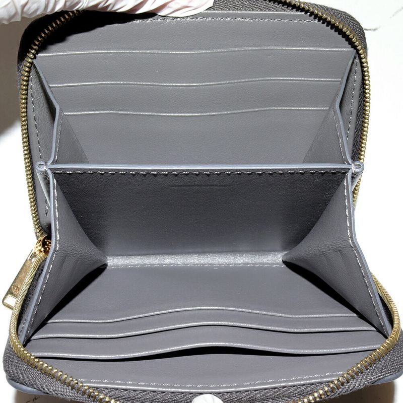 Celine Coin Case Compact Zip Wallet Grained Calfskin Gray 10b663bel10dc