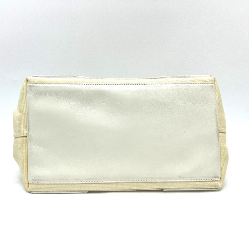 Balenciaga Tote Bag Navy Cabas S 339933 Canvas/leather White