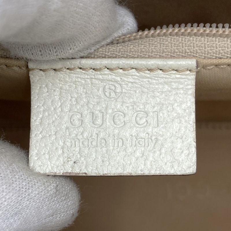 Gucci 002 1068 Handbag Elbow Bag Clean Jackie Line White Leather Fashion Women