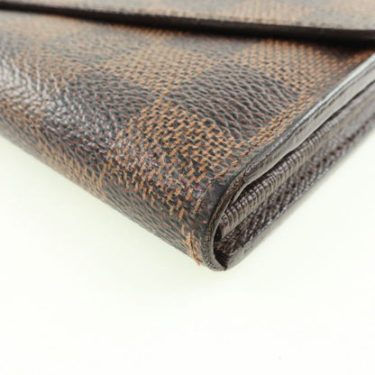 Louis Vuitton Portefeuille Sarah N63209 Damier Canvas Brown Ca0155 Unisex Long