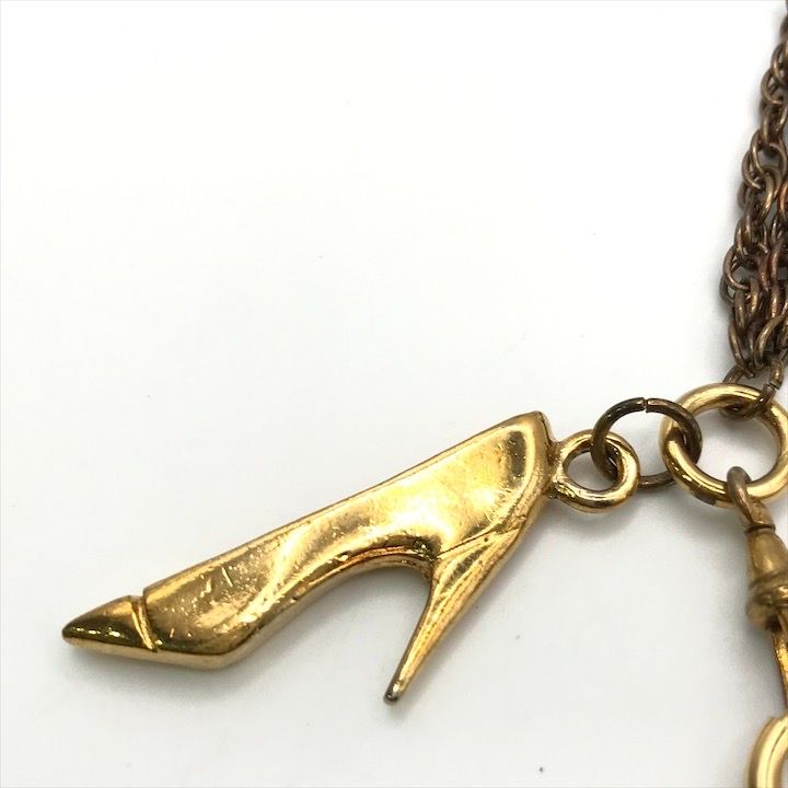 Chanel CC Logo Quilted Bag Necklace Gold Vintage