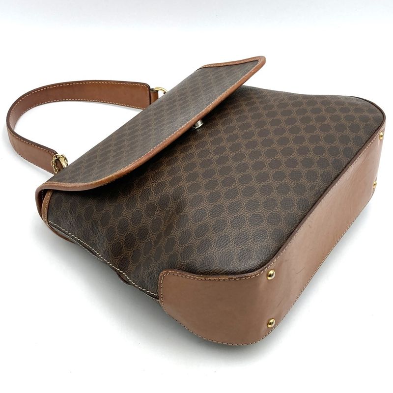 Celine M94 Handbag Macadam PVC Leather Brown With Charm Women Men Fashion